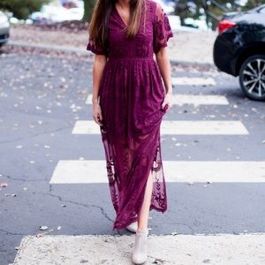 Altar’d state Short sleeve overlay maxi dress